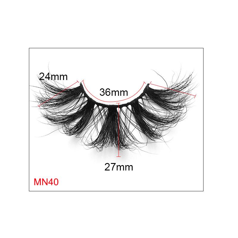 European And American Square Box Mink False Eyelashes 8d25mm Three -Dimensional Thick Slender Long Curly Eyelashes False Eyelashes