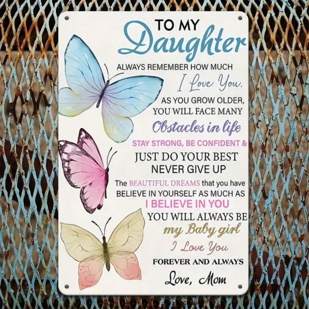Butterfly Metal Wall Art Inspirational Daughter Gift Home Decor
