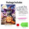 Halloween Pearl Painting Art Full Pearl Handmade Diy Home Decorations Cat Pumpkin Moon Bats