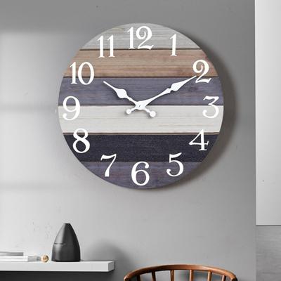 Orologio da parete rotondo in legno da 10 pollici Vintage rustico senza ticchettio silenzioso a batteria soggiorno camera da letto orologio analogico digitale interno decorazione della casa