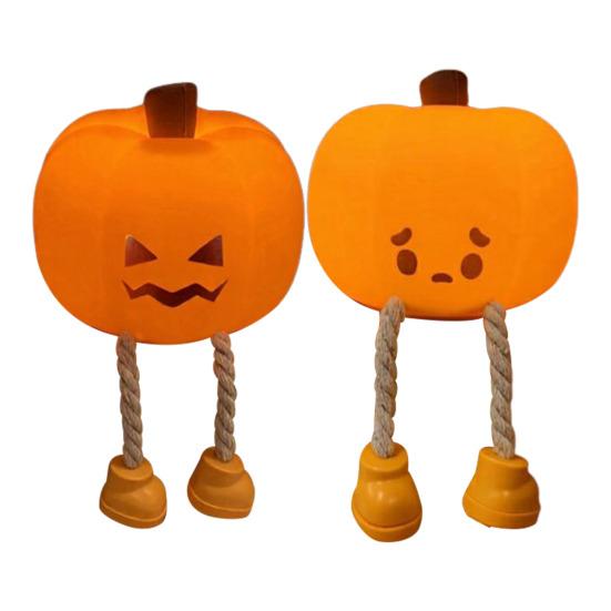 Adorable Pumpkin Night Light Dimmable Soft Warm Glow Eye-Friendly Silicone Bedside Touch Lamp Halloween Decoration