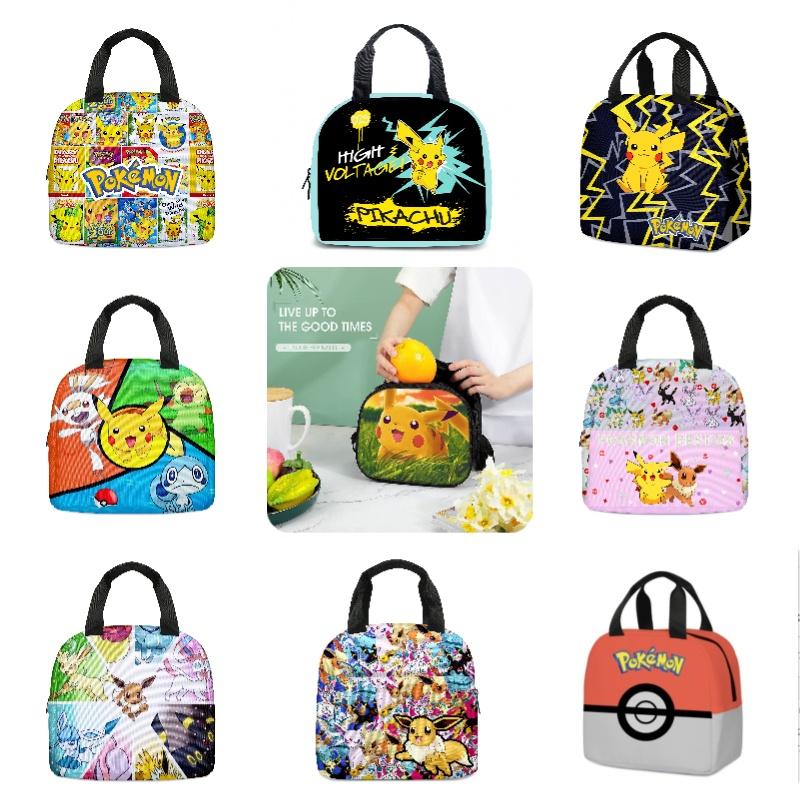 Niedliche Pikachu Pokemon Lunchtasche Cartoon Handtasche Kühltasche für Kinder Tragbar und stilvoll