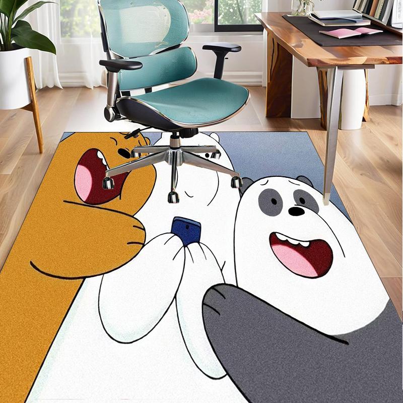 Bears Friends Adventure Office Rug Chair Mat, Game Carpet, Suitable for Front Door, Bedroom, Living Room, Desk, Holiday Gift