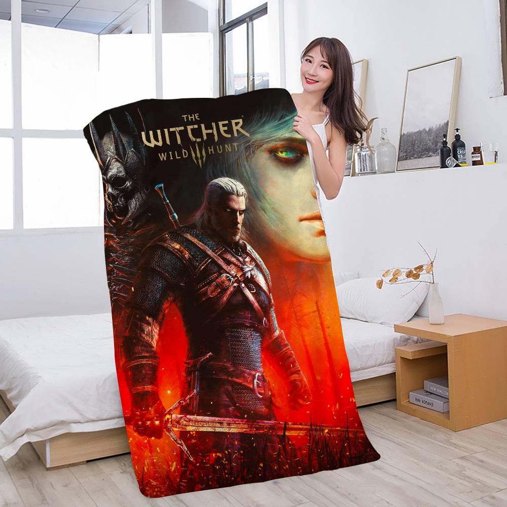 The W-Witcher 3 W-Wild Hunt Game Microfiber Blanket Quick Drying Beach Towels Oversized Super Absorbent Pool Towel Blanket