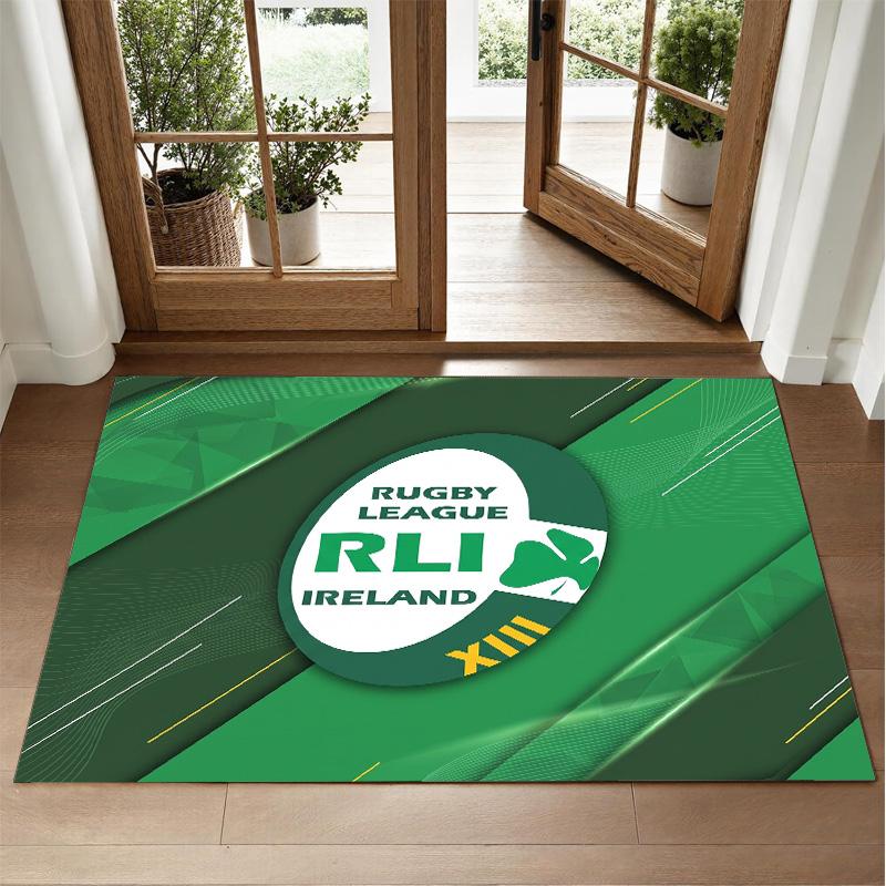 Irland Rugby Design Kristall Samt Teppich Weiche Dekorative Matte für Schlafzimmer Eingang
