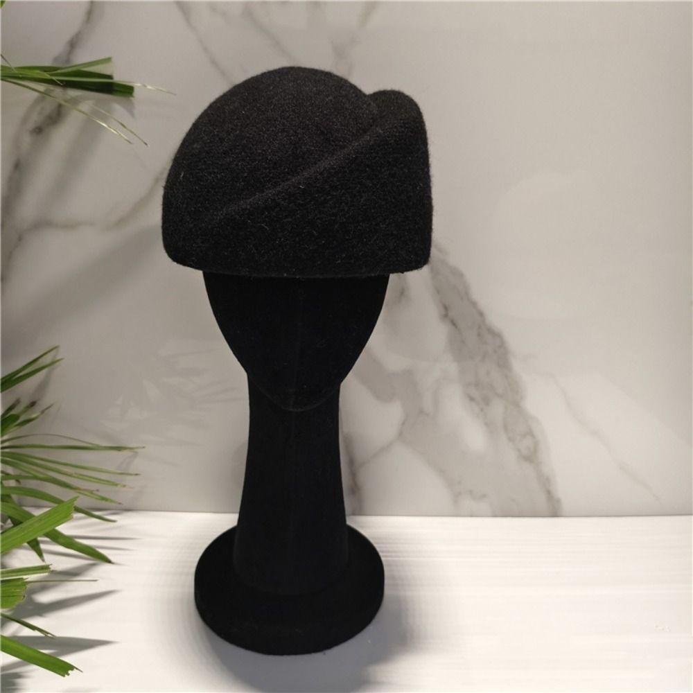 French Style Pillbox Hat Elegant Fedora Hat Vintage Woolen Top Hat  Wedding Party