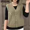 Fashion Mom's Solid V-neck Knitted Vest Women's Autumn New Sleeveless Vest