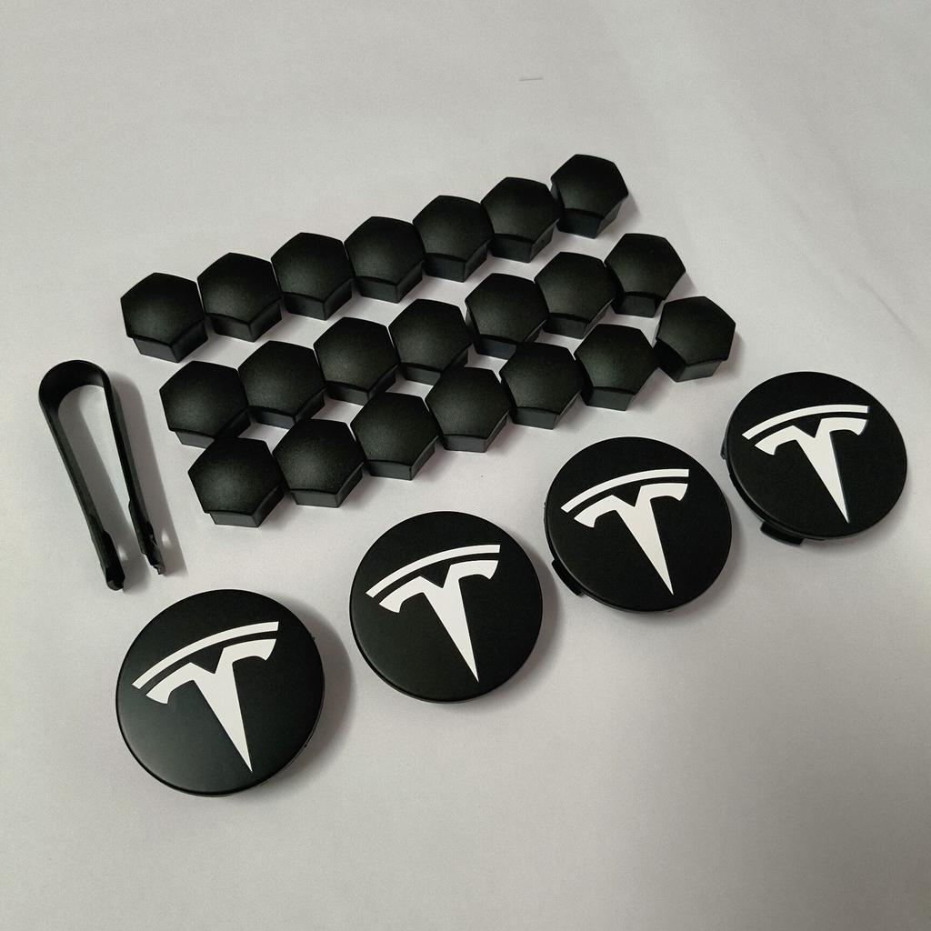 4PCS 25PCS 56mm for Tesla Model 3 Y S/X new Model Y Juniper Car Wheel Center Hub Decorative Caps Badge Lug Nut Protective Cover