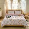 1pc Pink Flowers Printed Coreless Duvet Cover Set Multiple Sizes Soft and Comfortable Bedding Decoration Machine Washable