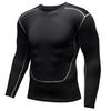 Sports T-shirt Contrast Color Sweat-absorbent Men Stretchy Quick Dry Skinny T-shirt Pullover for Fitness