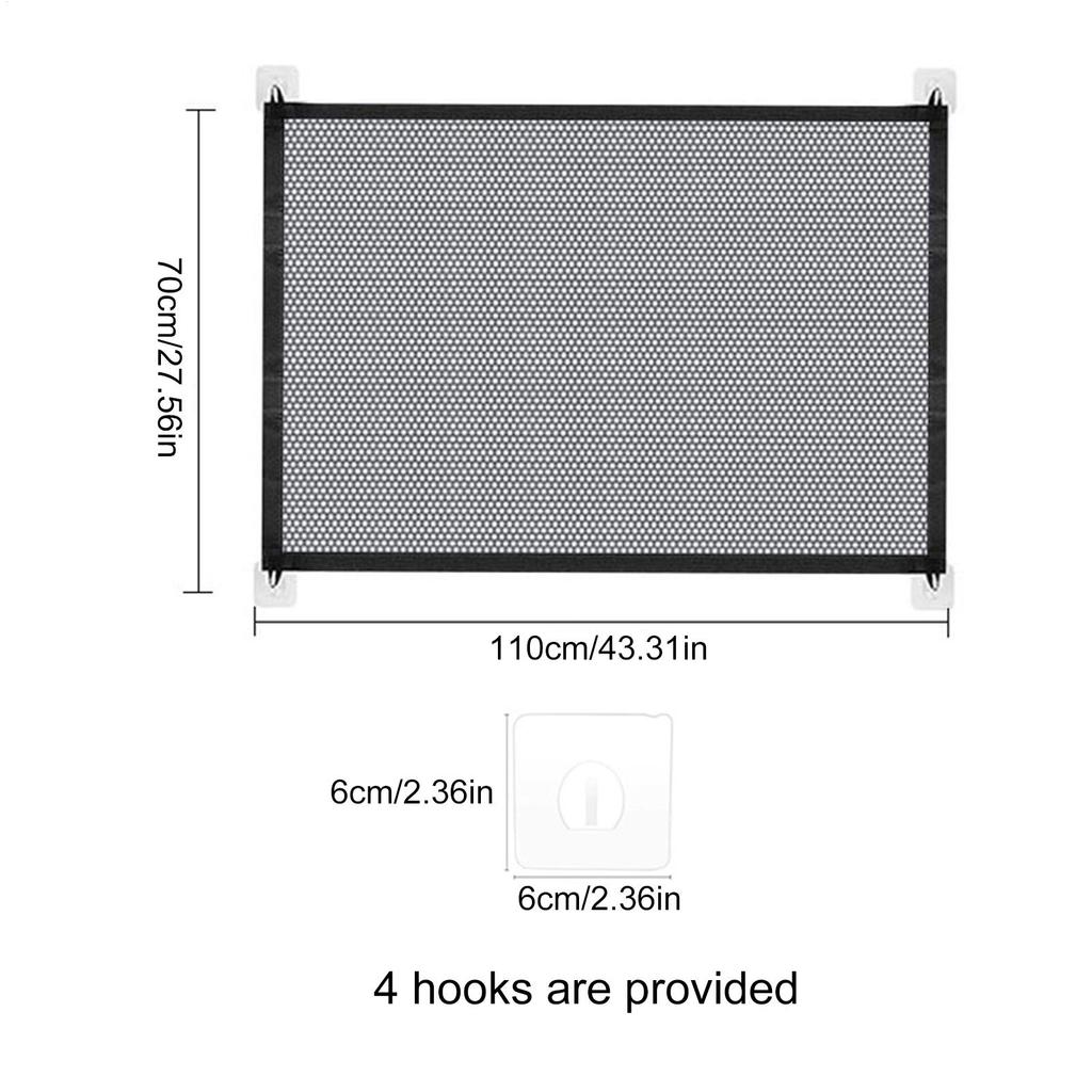 Folding Pet Fence Easy To Install Breathable Mesh Indoor Stairway No Drilling Supplies Retractable Safety Barrier For Cat Dog