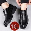 New Men Hollow Summer Platform High Heel 5/8/10 Cm Height Growth Formal Men Derby Leather Shoes Man Wedding Dress Shoes Elevator