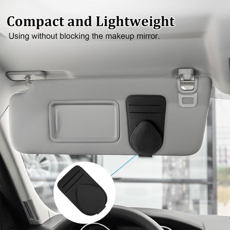 Universal Car Visors Clip Not Slip PU Leather Design Soft Padding Secure Storage Driver Accessory Upgrades For Eyewear