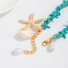 Bohemia Ocean White Starfish Bead Shell Teardrop Pearl Adjustable Ankle Bracelet for Women Summer Beach Vacation Jewelry Gifts