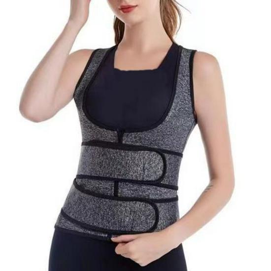 Men's Double Belt Shapewear Vest with Sweat-Inducing Rubber Corset - Ideal for Waist and Abdomen Support