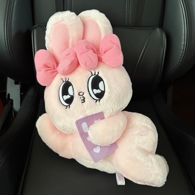 Esther Bunny Plush Toy, LL, Lying Down, Big, Extra Large, Esther Bunny Ribbon Bunny, Pink, Approx. 18.5 inches (45 cm)