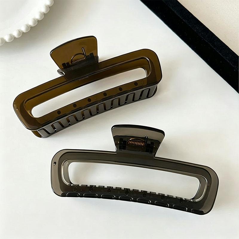 Elegant Solid Translucent Rectangle Hair Claw For Women Girls Sweet Hair Clip Simple Claw Clip Hairpin Hair Accessories