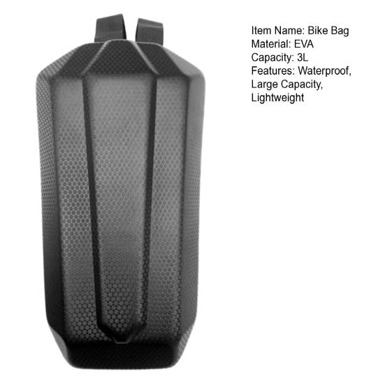 3L Bicycle Handlebar Bag EVA Hard Shell Waterproof Lightweight MTB Road Mountain Bicycle Front Frame Top Tube Storage Pouch Bike Accessories