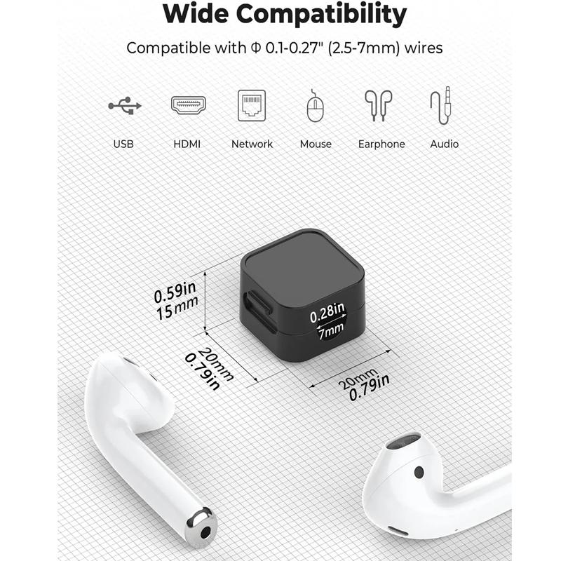 Cable Magnetic Clips Adjustable Cord Holder Adhesive Under Desk Mgmt Organizer For Home Office Car Wall Desktop Nightstand