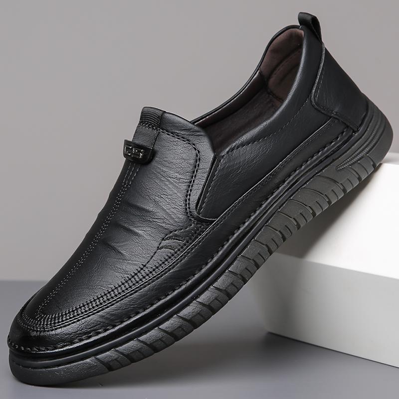 

Fashion Genuine Leather Shoes Men Loafers Breathable Summer Mens Casual Shoes Soft Comfortable Leather Male Footwear KA3559 45 чёрный
