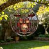 Musikalische Trommel Buntglas Sonnenfänger, Vintage Trommeln Fenster Hängeornament, Acryl Sonnenfänger Paneele für Schlafzimmer, Gartendekoration, Geschenke für Frauen,