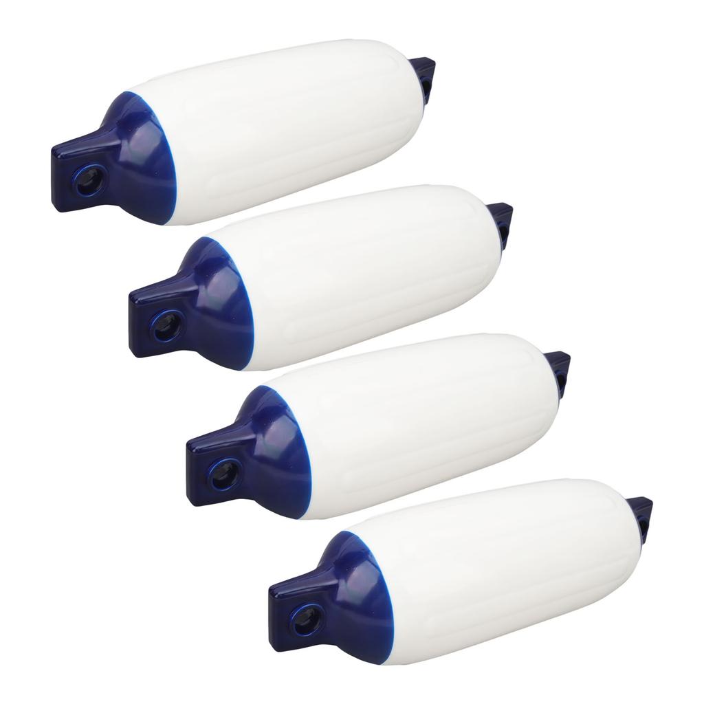 4 Pcs Inflatable Boat Bumpers Ribbed Twin Eyes Buoys Docks Shield Protection Bumper with 4 Ropes for Yachts Boats