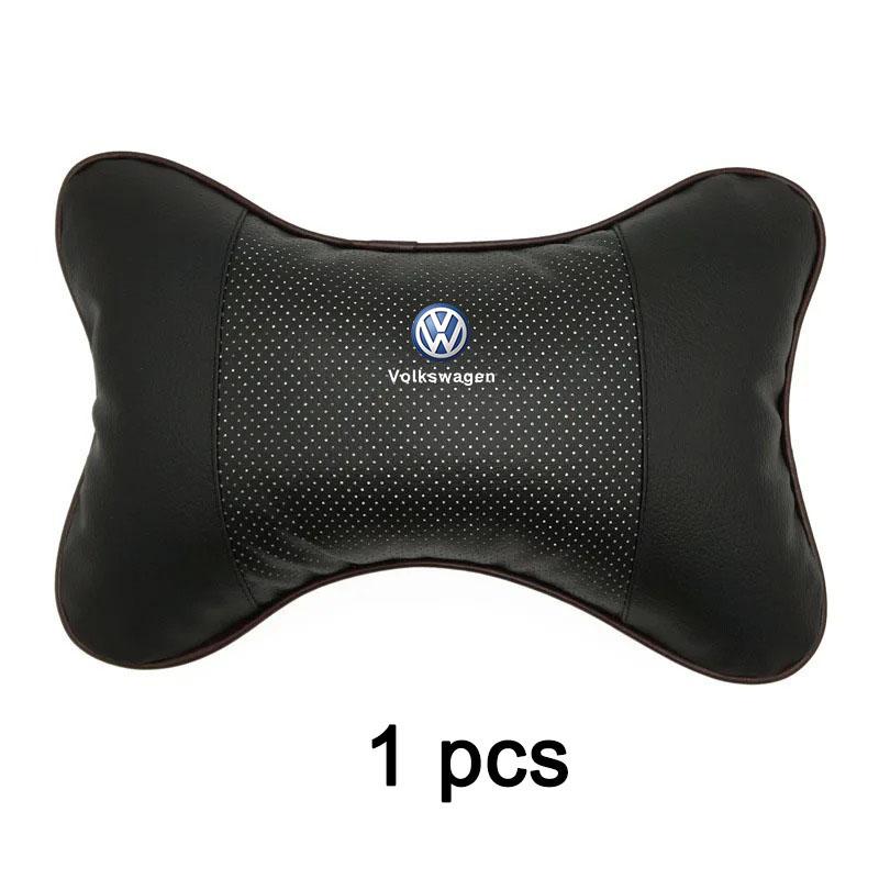 T25Car Leather Headrest,breathable Perforated Neck Pillow,car Accessories,for Volkswagen Passat Santana Tiguan Golf Bora Jetta