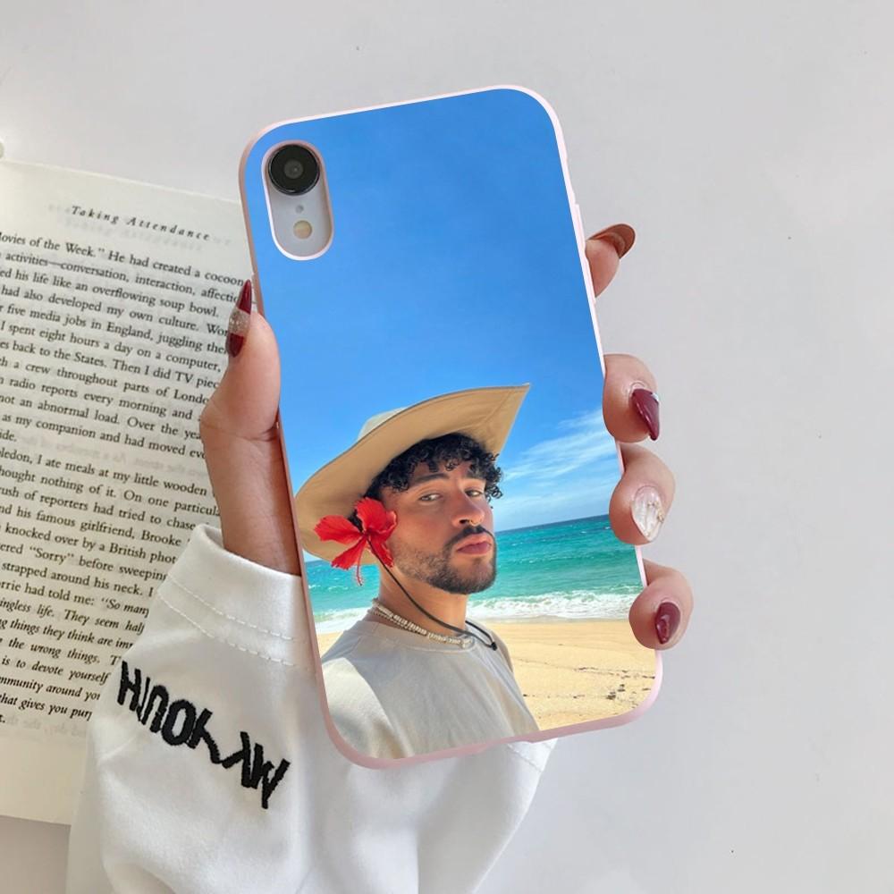 

Singer B-Bad B-Bunnys Phone Case for iPhone 14 11 12 13 Mini Pro Xs Max 8 7 6 6S Plus X XR Solid Candy Color Case iphone 14 pro