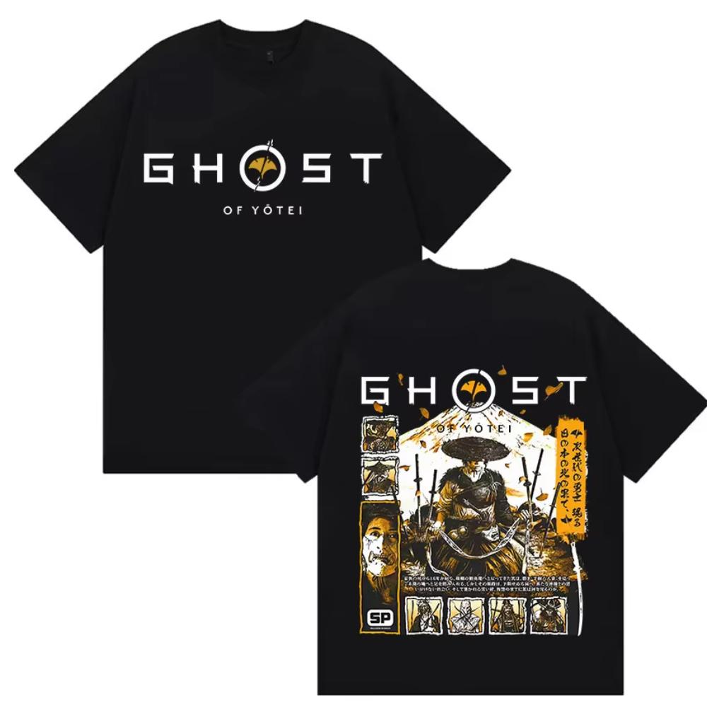 Japanese Ghost of Yotei T Shirt Men's Fashion High Quality Harajuku T-shirts Y2K Retro Oversized Short Sleeve T Shirt Streetwear