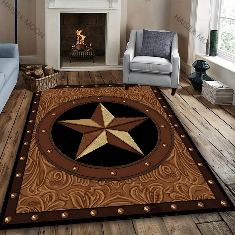 3D Vintage Pentagram Printed Carpet New Release! Rug for Living Rooms Bedrooms, Office Areas, Durable Machine Washable Mat Gifts