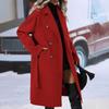 Women's Mid Length Wool Coat Double Breasted Trench Coat Long