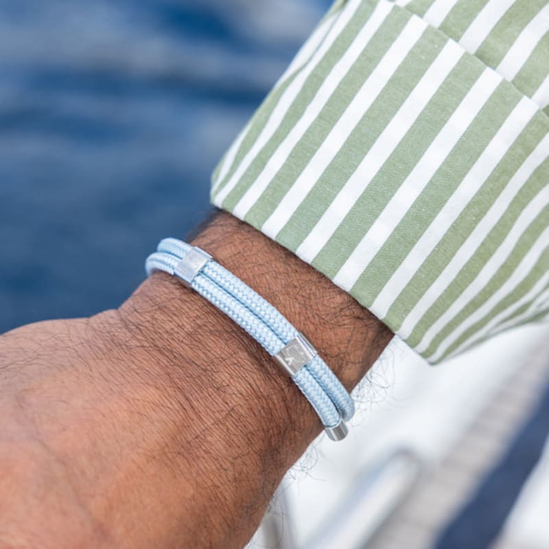 PIG & HEN Double Little Louis Bracelet - Arctic Blue X Silver