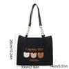 Printed Bear Shoulder Bag Large Capacity Canvas Handbag Simple Cartoon Tote Bag  Girls
