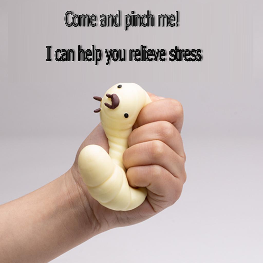 Relaxation And Rebounding Play Toy - Soybean Worm Mealworm Playmate. Relaxation Toy. Caterpillar Slow Funny Play Toy.