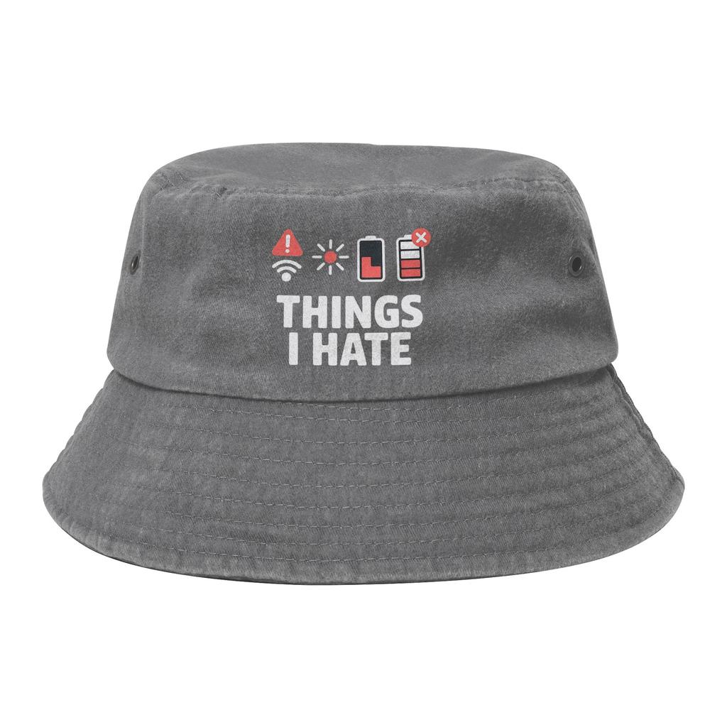 Girl Bucket Hat Things I Hate Programmer Gamer Computer Nerd Gift Idea Travel Headwear Outdoor Fishing Hats Session Hats Gift