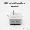 Universal Fast Charger 35W for Apple 14 - Foldable with Multi-Port, Compatible with UK, EU, and US Standards