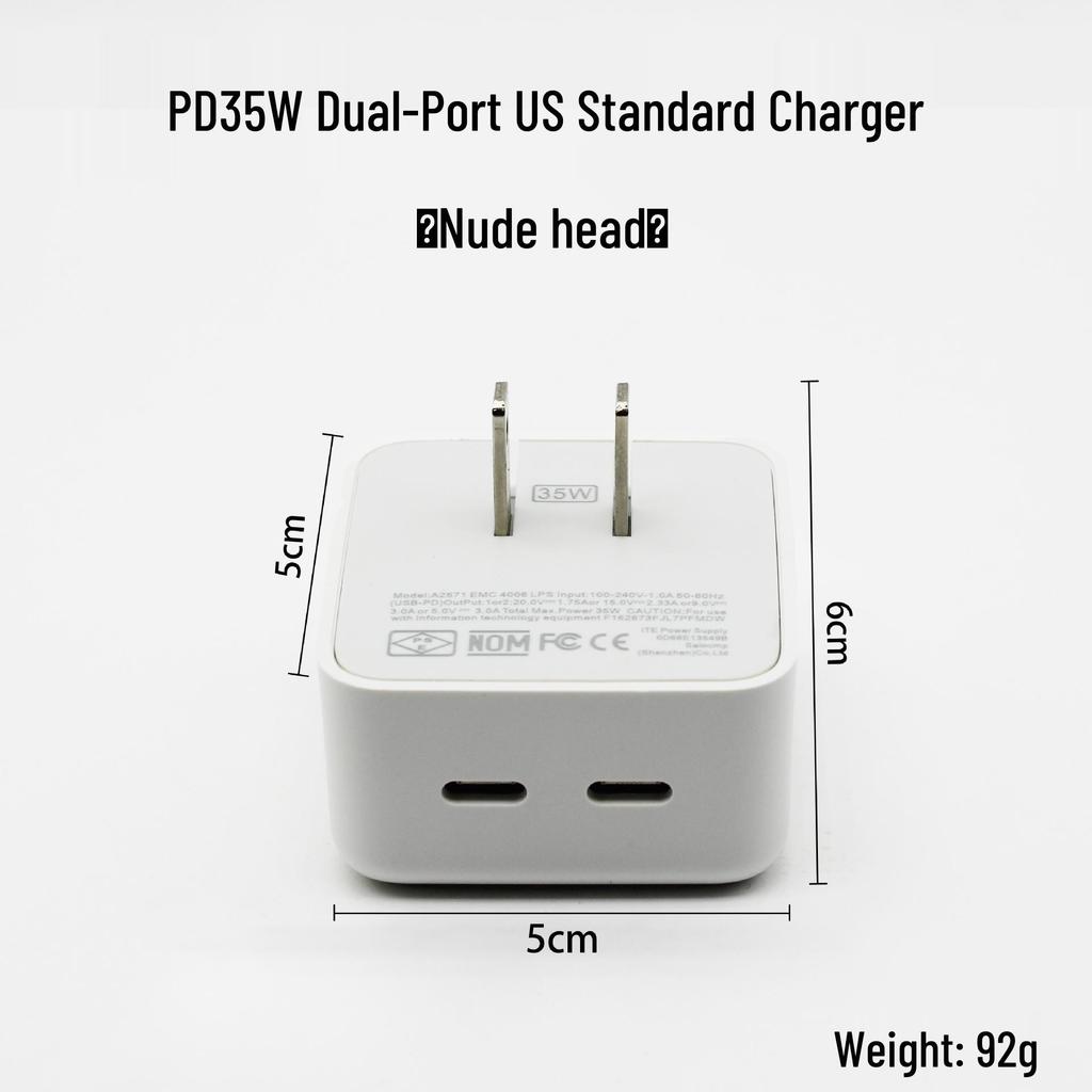 Universal Fast Charger 35W for Apple 14 - Foldable with Multi-Port, Compatible with UK, EU, and US Standards