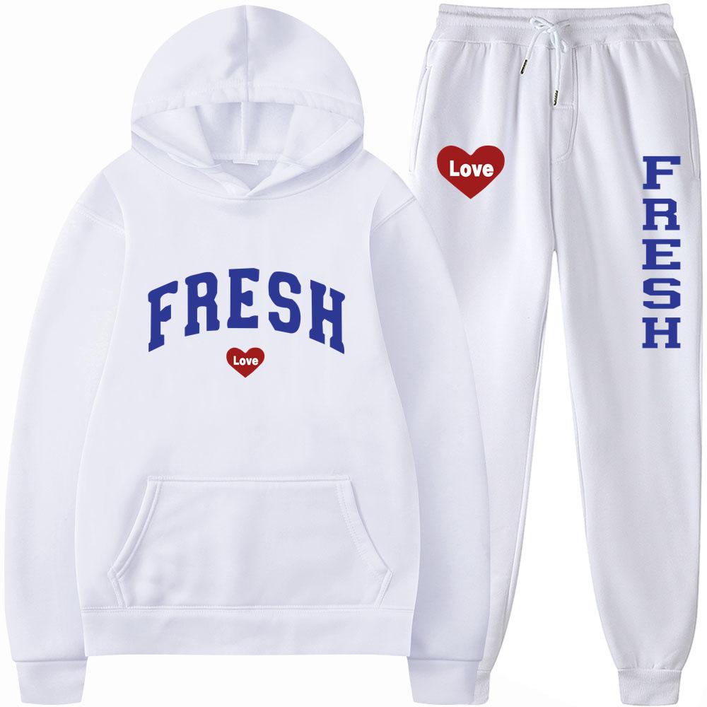 2023 Cross Border Printed Volná jarní a podzimní mikina s kapucí a punčochové kalhoty s kapucí