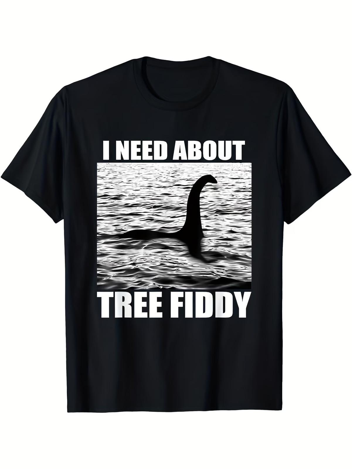 Funny I Need About Tree Fiddy British Slang T-Shirt - Casual Round Neck Tee wi XL