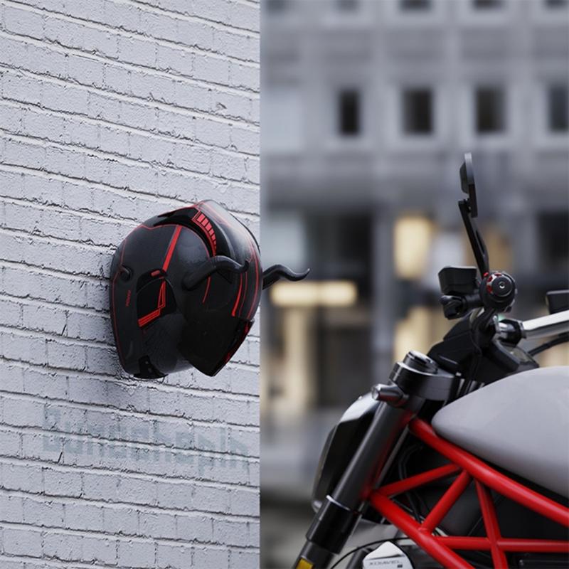 All Purpose Kitchen Cabinet Shelf Helmets Bags Rack for Bikers Secure Wall Mount Hook Hanging Luggage Hanger Accessories