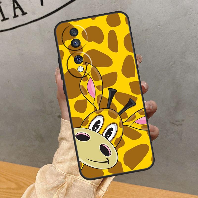 Cute Cartoon Giraffe Case For Honor Magic 7 Pro 5 6 Lite Cover For Honor 90 70 50 400 200 X9 X8a X8b X9a X9b X9c