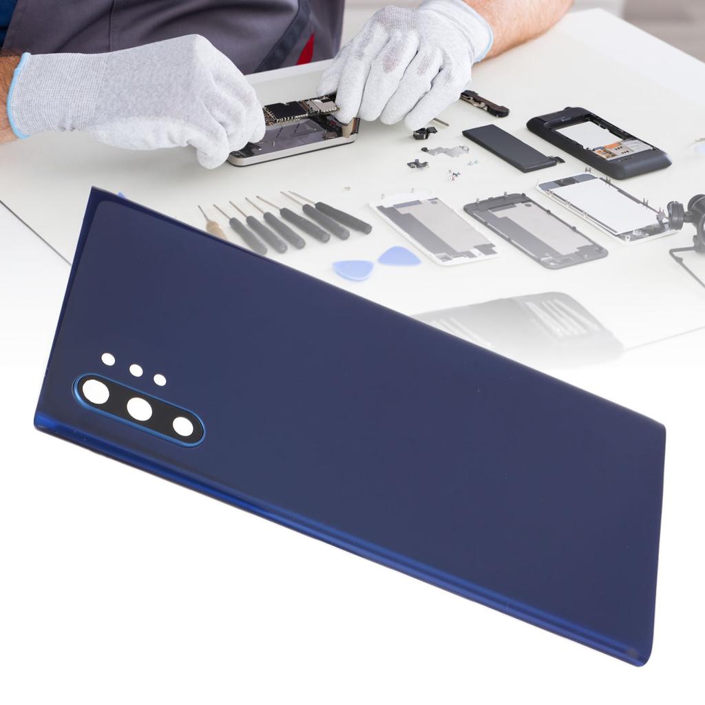 Rückseitige Glasgehäusetür mit vormontiertem Kameralinsen-Reparaturwerkzeugsatz für Note 10 Plus SM N975