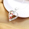 Luxury Heart-shaped Santa Pendant Necklace - Festive Jewelry for Women