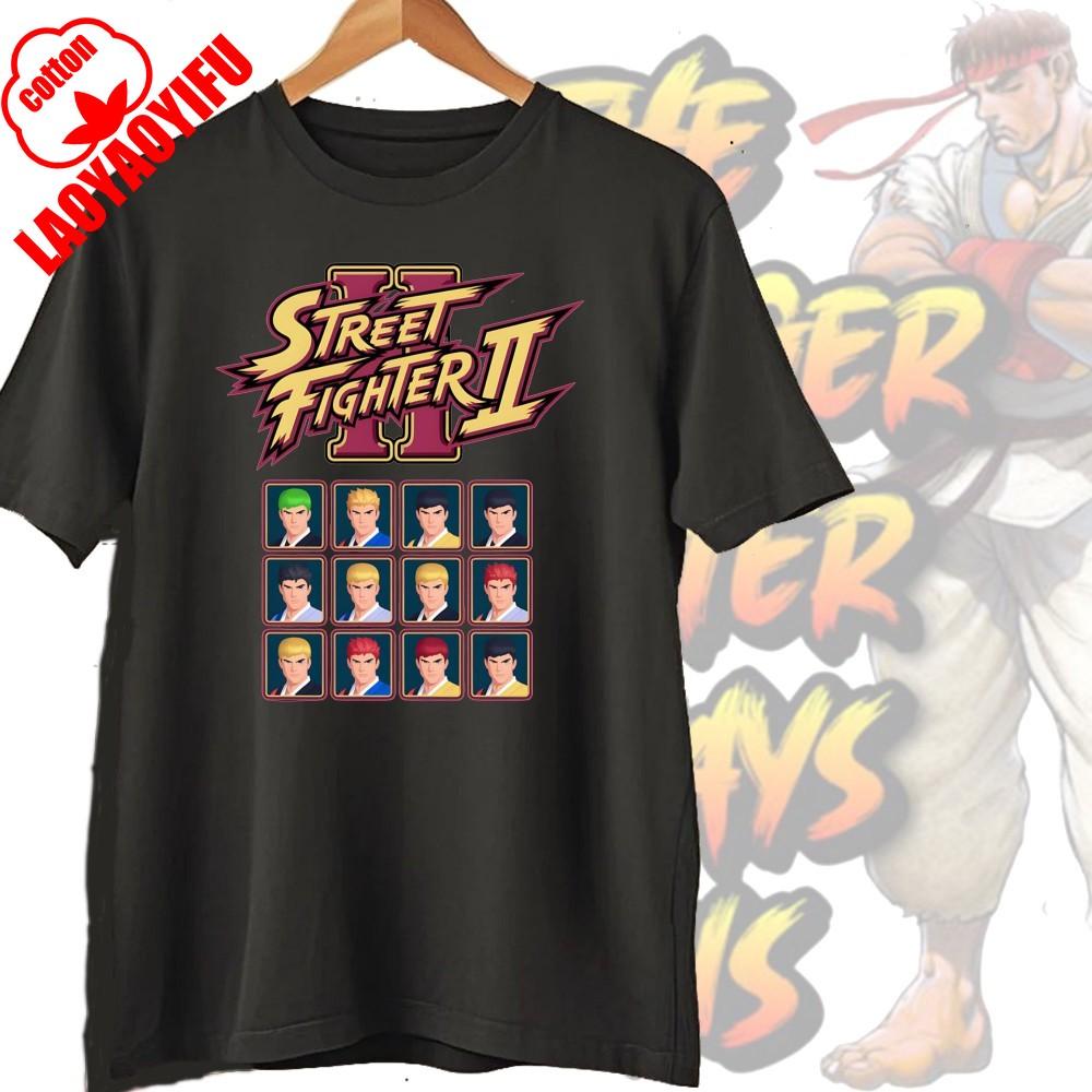 Street Fighter Chun-Li Ryu Printed Y2K New Couple Cotton T-Shirts Men Women Streetwear Casual Harajuku Retro Unisex Tee Top