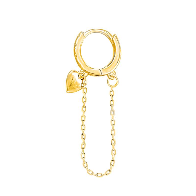 

Original 925 Sterling Silver Tassel Love Heart Hoop Earrings For Women Korean Wedding Party Jewelry Gift Female Pendientes золотий