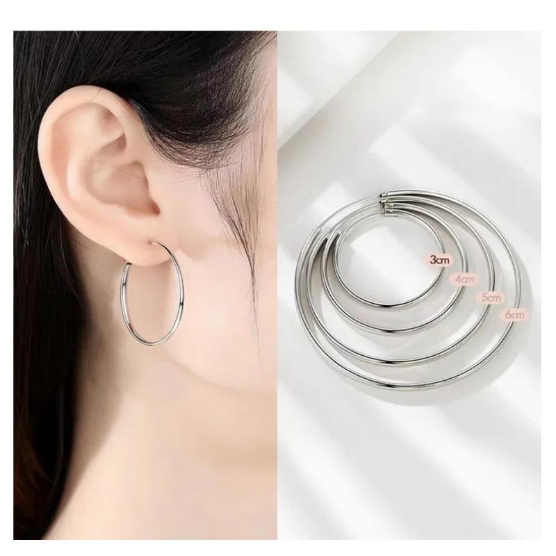 Women S Fashion Minimalist Hollow Smooth Large Hoop Earrings