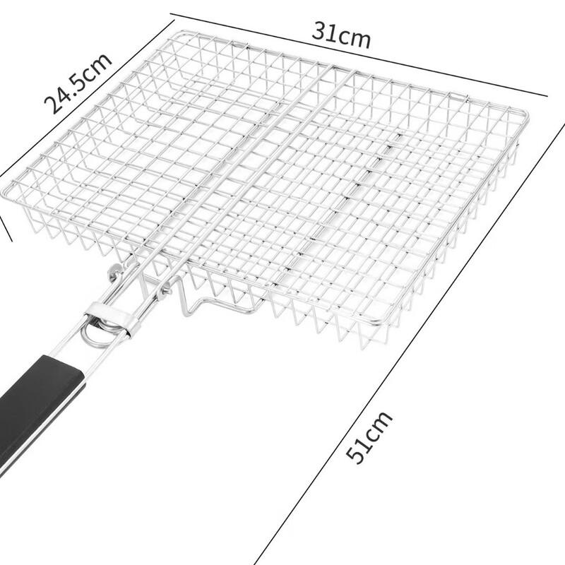 ZISIZ Portable Stainless Steel Square BBQ Grill Net