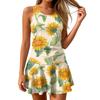 Sleeveless Tank Dress with Sunflower Print Casual Round Neck A Line Mini Dress for Women Summer Beachwear