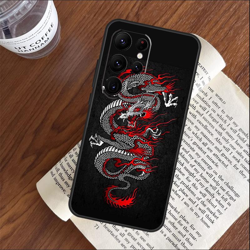 Dragon Dark Theme Case For Samsung Galaxy S25 S24 S23 S22 S21 Ultra S9 S10 S20 Plus S24 FE Funda Cover Shell