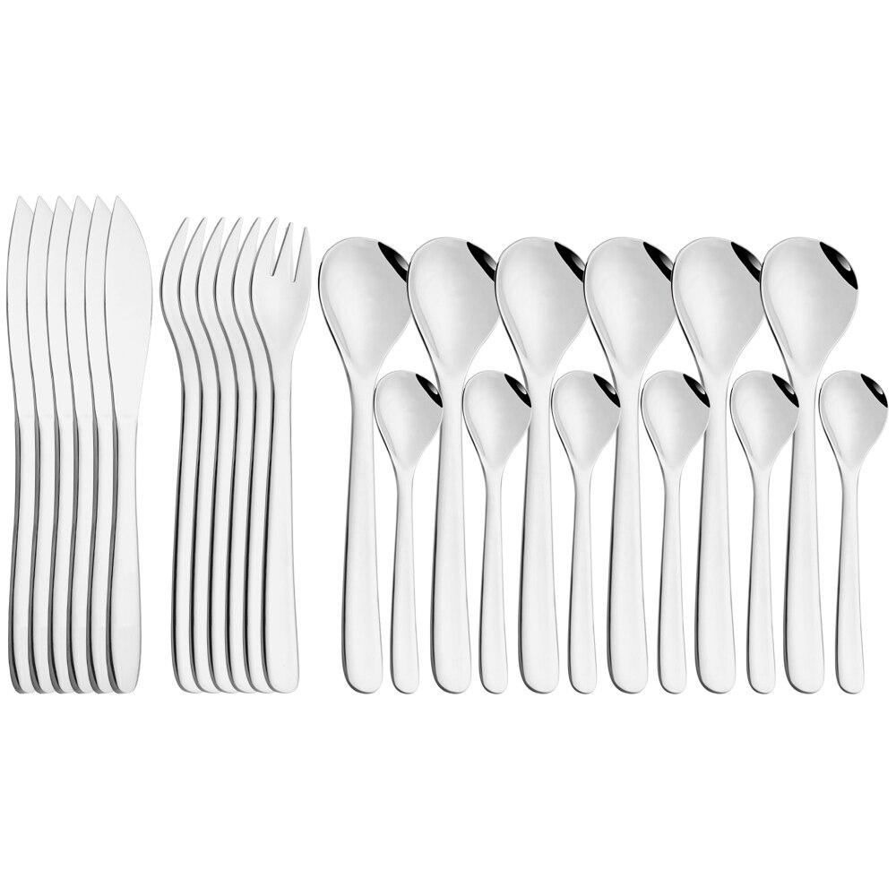 

Золотой набор столовых приборов из 24 предметов из нержавеющей стали 304, каплевидные чайные ложки, столовая посуда, кухонный нож, вилка, ложки, чайная ложка, посуда серебряный